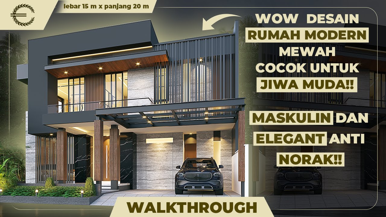 Video 3D Desain Rumah Modern 2.5 Lantai Ibu Cecilia - Tangerang