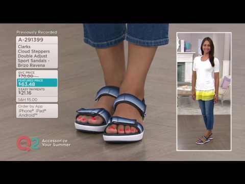 Clarks Cloud Steppers Double Adjust Sport Sandals - Brizo Ravena on QVC