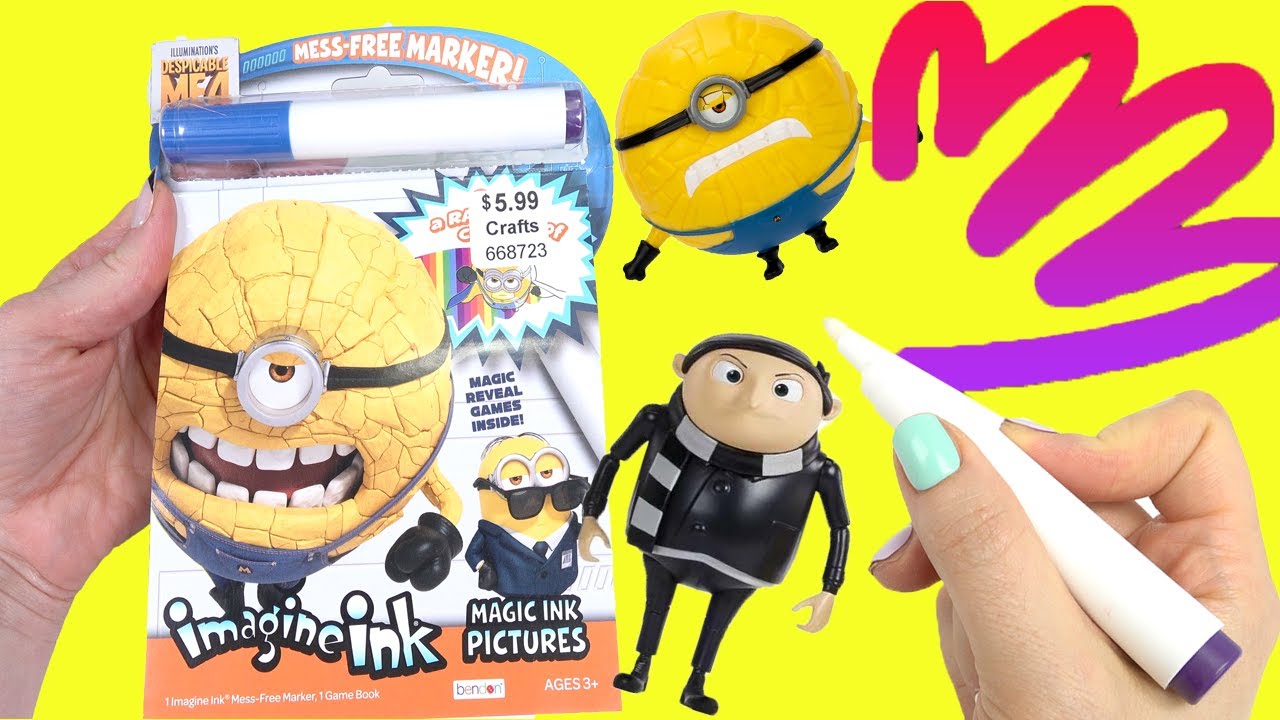 Despicable Me 4 Movie Imagine Ink Activity Coloring Book with Magic Marker with Minions
