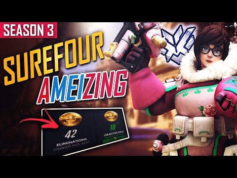 Overwatch ►SUREFOUR 'MEI The Soloq Carry' ft. Mendokusaii [Season 3 Grandmaster]
