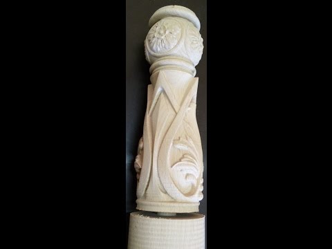 4х осевой фрезерный станок с ЧПУ. Фрезеровка балясины.