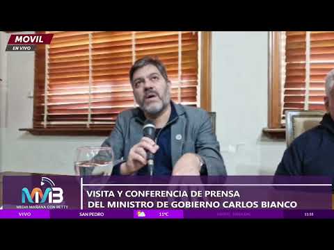 Visita y conferencia del Ministro de gobierno de Buenos Aires, Carlos Bianco a San Pedro