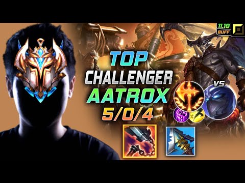 Challenger Aatrox TOP vs Shen - 챌린저 탑 아트록스 템트리 룬 선혈 정복자 エイトロックス Атрокс 暗裔剑魔 厄薩斯 - LOL KR 11.19