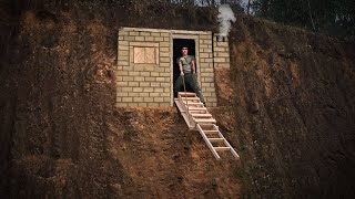 Building Underground Shelter On High Cliff | Door System Combined With Smart Ladder