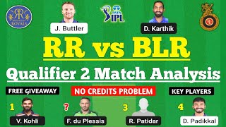 RR vs RCB 2nd Qualifier Dream11 Team | RR vs BLR Dream11 Prediction | RR vs RCB Dream11 Today Match