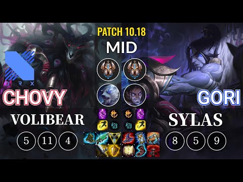 DRX Chovy Volibear vs Gori Sylas Mid - KR Patch 10.18