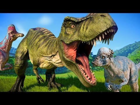Tyrannosaurus Rex Attack Herbivore Dinosaurs Fight 🌍 Jurassic World Evolution
