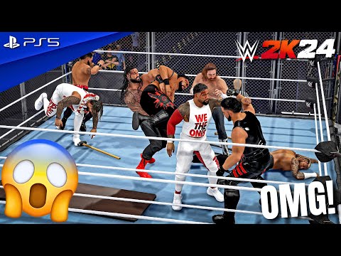 WWE 2K24 - The "New" Bloodline vs. The "OG" Bloodline - War Games Match | PS5™ [4K60]