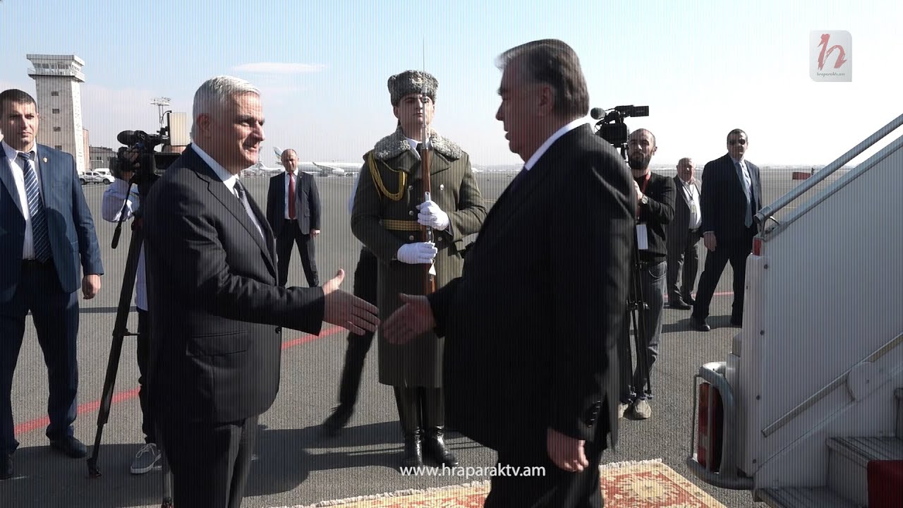 Երևան ժամանեց Տաջիկստանի նախագահը. նրան դիմավորեց փոխվարչապետ Գրիգորյանը
