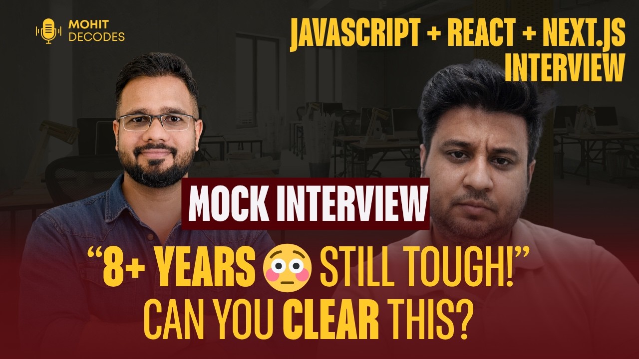 Frontend Lead Mock Interview (8+ Years Experience) | React, Next.js, JavaScript