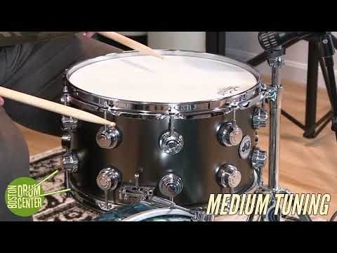 DW Collectors Satin Black Over Brass 8" x 14" Snare Drum w/ VIDEO! image 8