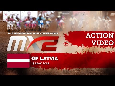 Thomas Kjer Olsen passes Jago Geerts - MX2 Race 2 - MXGP of Latvia 2018