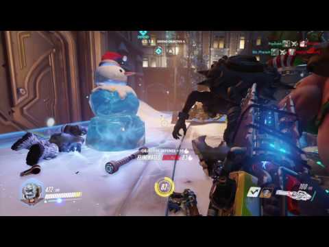 Overwatch Winter Wonderland MP pt1 - Christmas CHAOS on Holiday-Themed Kings' Row