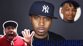 NAS FT. @21savage ONE MIC, ONE GUN (OFFICIAL AUDIO) REACTION!! 🔥🔥 THIS TOO FIRE!!💯🎙️