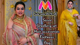 Myntra Sale upto 40-80% off Wedding wear Saree, Jewellery set, hair accessories, Bag & Footwear haul