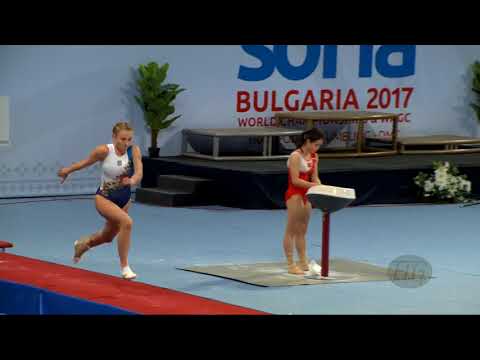 BAYEVA Kateryna (UKR) - 2017 Trampoline Worlds, Sofia (BUL) - Qualification Tumbling Routine 1