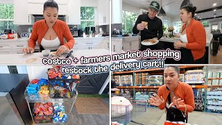 COSTCO & FARMERS MARKET SHOPPING!! restocking the delivery cart!
