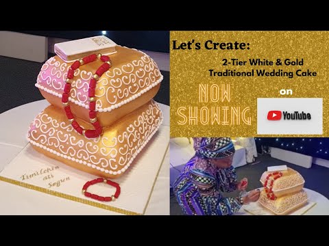 Let's Create: 2-Tiers Gold & White Traditional Wedding Pillow Cakes - Part 2