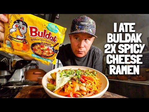 I made Samyang Buldak Cheese Spicy Ramen with Double Spice Packs ๐๐ง๐ถ๏ธ