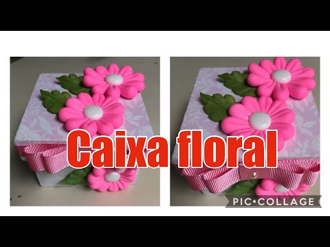 Caixinha com flores em biscuit super simples e lindas