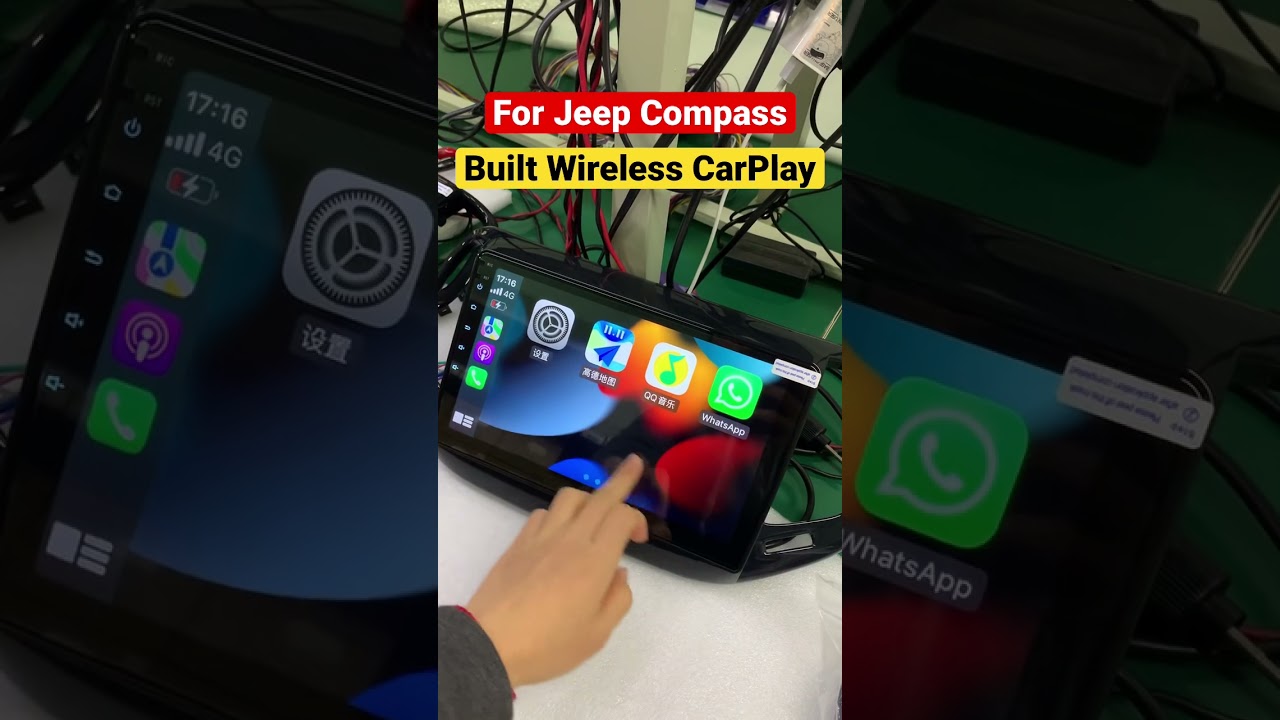 Android #car Radio for #jeep compass multimedia player wireless CarPlay GPS navigation #shorts