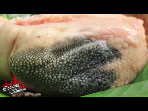Cooking Technique: Fried Cow's Tongue With Banana In My Village