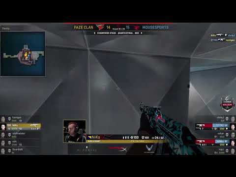 FaZe Niko Insane 3k Clutch to Force OT (vs Mouz Map1 Nuke ELEAGUE Major 2018 Quarter-Final)