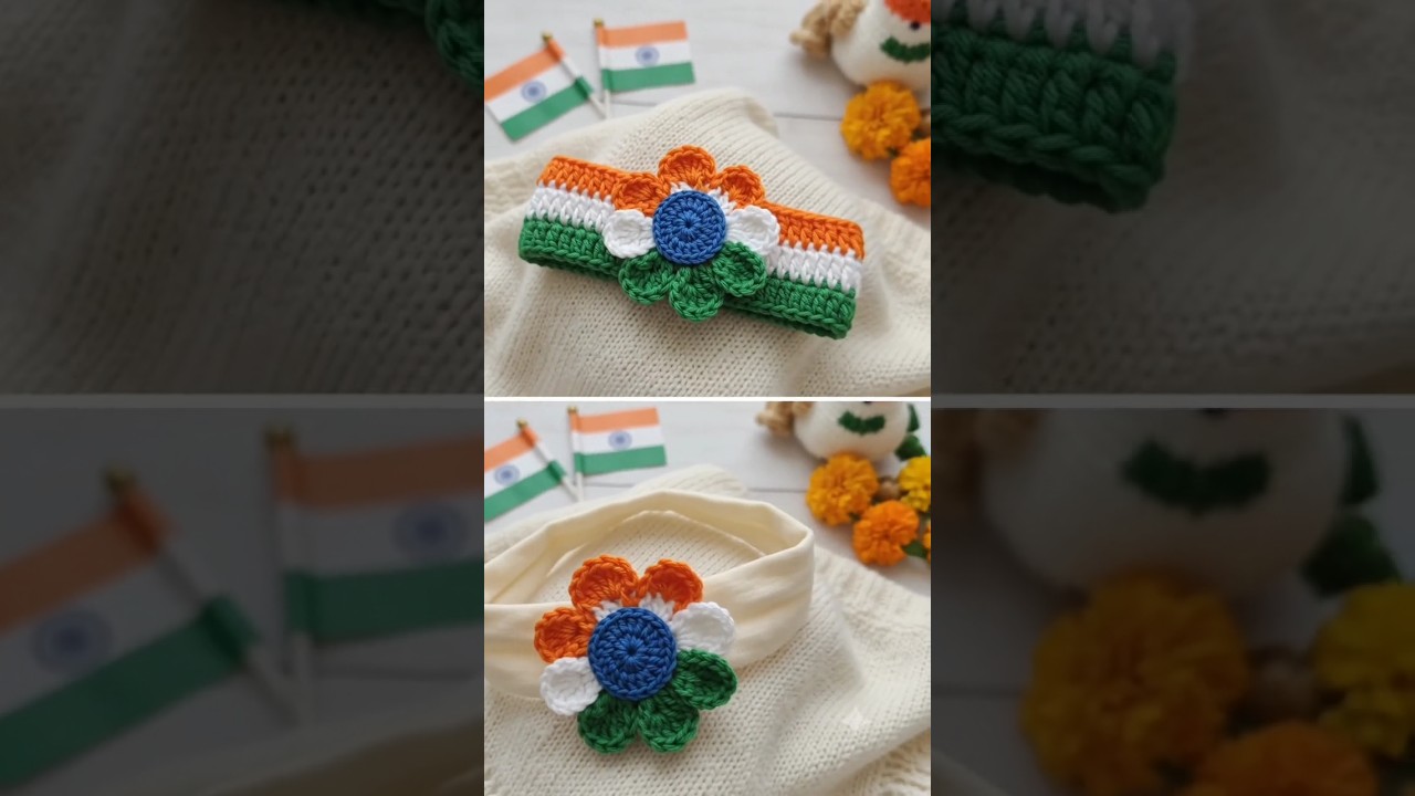 tiranga crochet baby headband #shorts #youtubeshorts #independenceday #viral