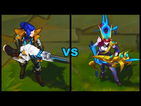 Pulsefire Caitlyn vs Lunar Wraith Caitlyn Legendary vs Epic Skins Comparison (League of Legends)