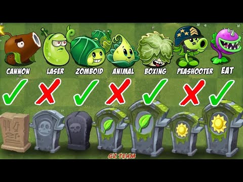 Every Plant * 3 POWER-UP vs 99 Gravestone Iteam - Who Will Win? - PvZ 2 Challenge