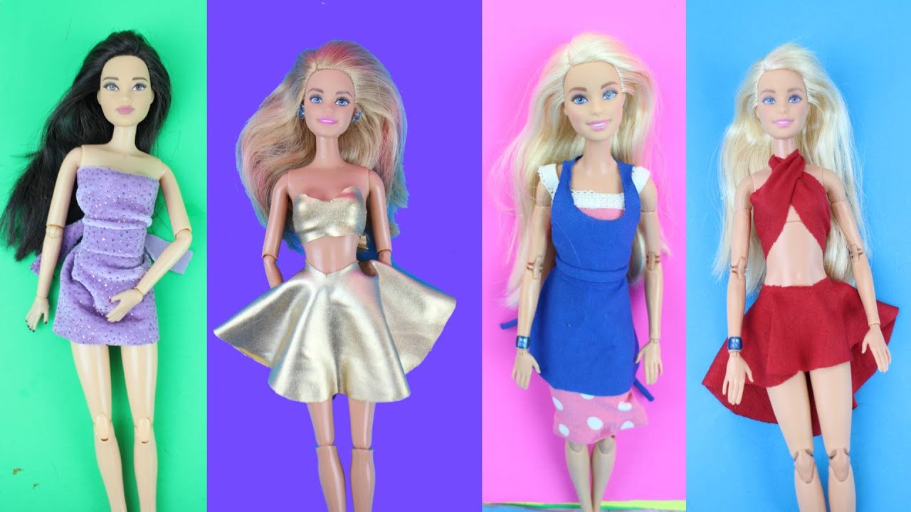 Diy Barbie Clothes No Sew No Glue Super Easy SimpleKidsCrafts