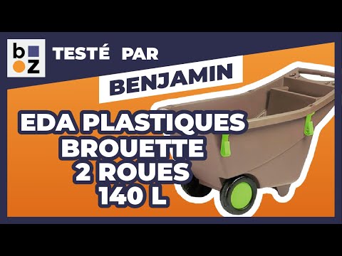 Brouette 2 roues plastique - couleur taupe - 140 litres EDA PLASTIQUES