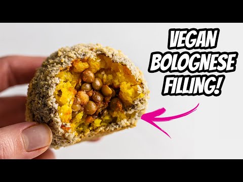 Vegan Arancini with Lentil Bolognese Filling | Baked | 168 Kcal each