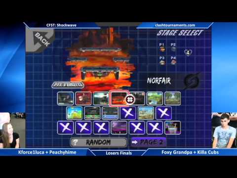 Shockwave - PeachyHime + Kforce1luca vs Foxy Grandpa + Killa Cubs - Losers Finals - Project M
