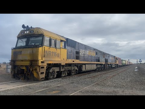 Up Pacific National 4PM4 Steel with NR116 and NR119 at Gheringhap loop headed to Melbourne 21/7/2024