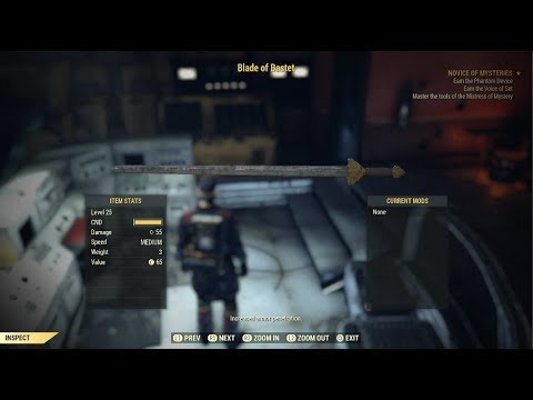 Blade of Bastet - Fallout 76 - Forging A Legend - Order of Mysteries Part 3