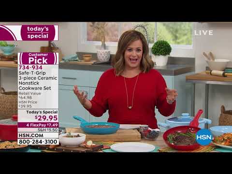 SafeTGrip 3piece Ceramic Nonstick Cookware Set