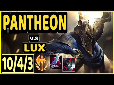 T1 FAKER (PANTHEON) vs LUX - 10/4/3 KDA MID GAMEPLAY - KR Ranked GRANDMASTER