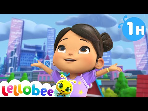 Cloud Shapes and Rainy Days -  Rain on the Farm🌻Lellobee City Farm - Kids Playhouse Song Mix