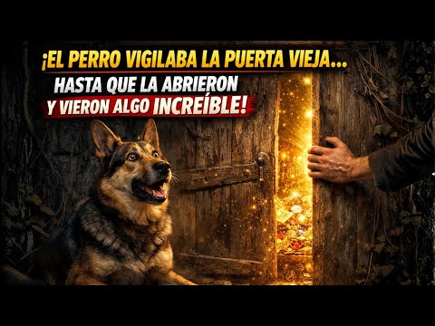 El perro vigilaba la puerta vieja hasta que abrieron y vieron algo increíble