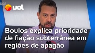 Boulos promete enterrar fiação para reduzir risco de apagão em São Paulo e sugere que BNDES financie