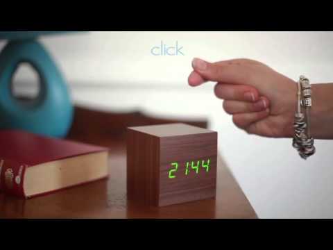 Rectangular yellow wooden digital alarm clock, size: 4x3x6