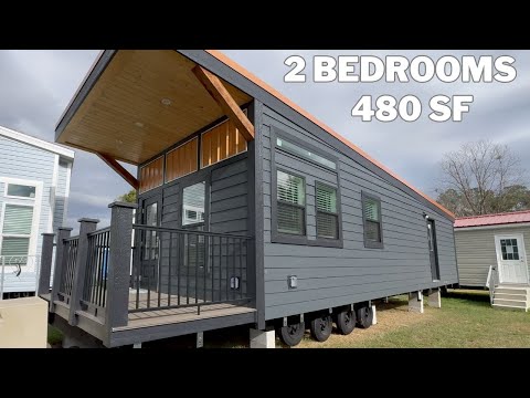 This TWO BEDROOM Tiny Home has 480 square feet of MODERN STYLE and UPGRADES! Tiny House Tour! 4K