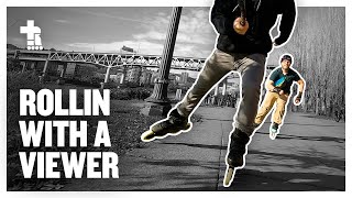 Rollin the Portland OR waterfront with a viewer! | Big Wheel Inline Skating