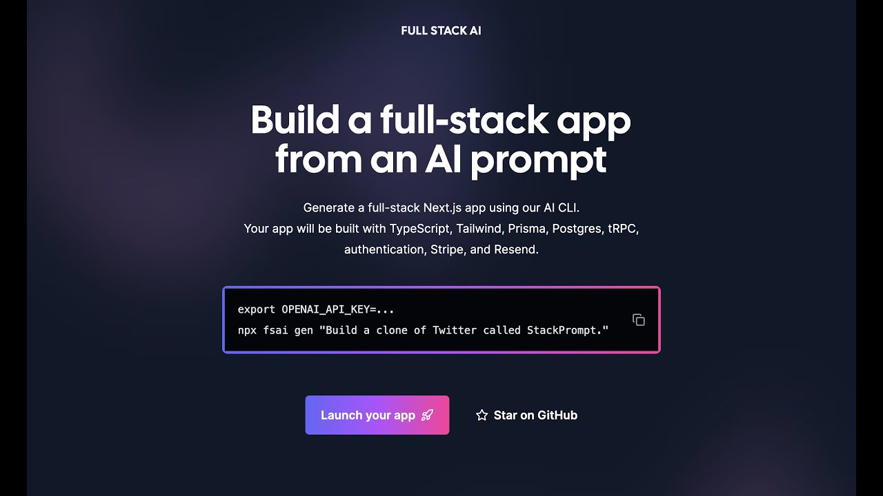 Full Stack AI demo video