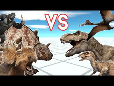 GODZILLA VS TYREX VS ZUUL VS MUTANT MANTIS | Animal revolt battle simulator