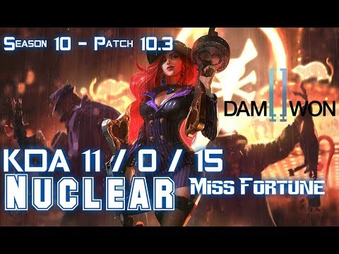 DWG Nuclear MISS FORTUNE vs ASHE ADC - Patch 10.3 KR Ranked