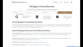 Michigan Criminal Records (Arrest / Public Search Online Free)