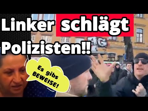 Unfassbar - Linker schlägt Polizist vor laufender Kamera!