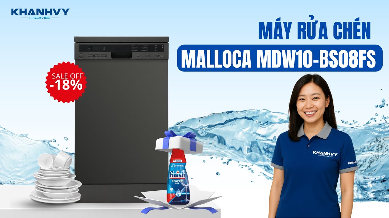 Máy rửa chén Malloca MDW10-BS08FS